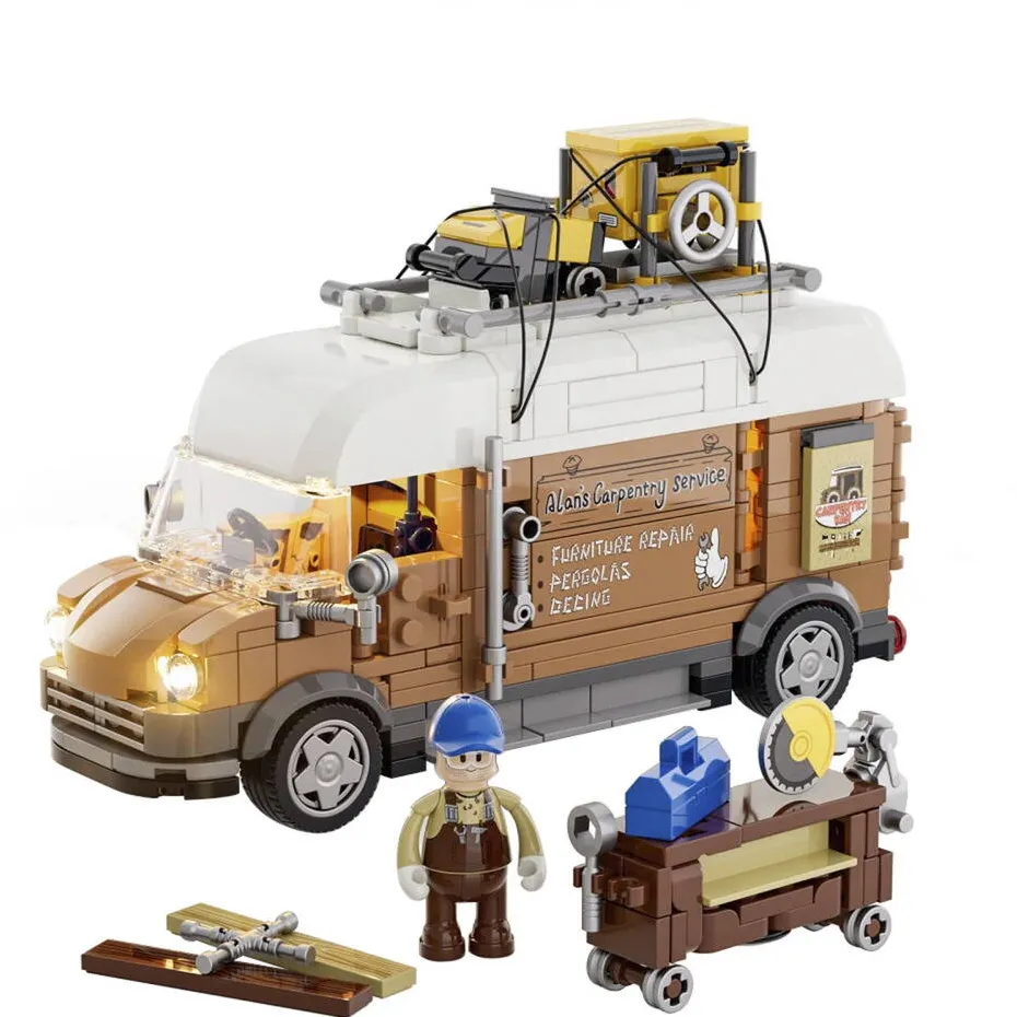 Jucarie creativa Lumibricks Carpenter's Cart, construction toy