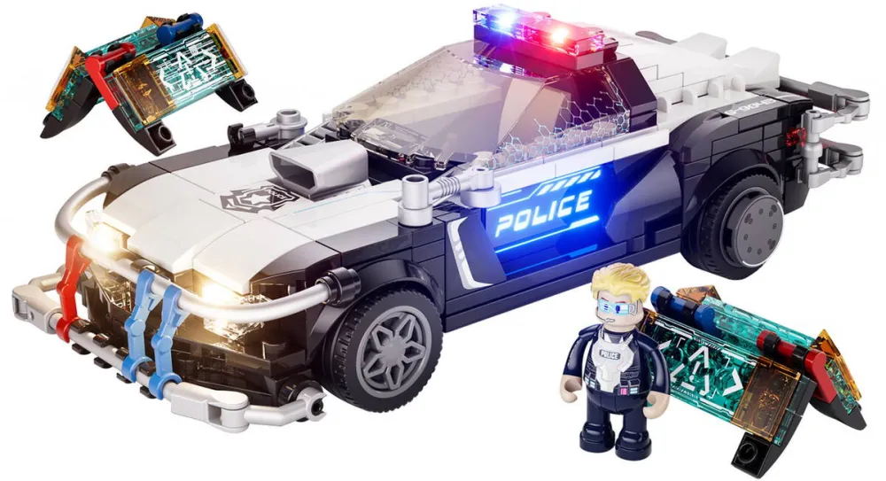 Jucarie creativa Lumibricks Cyberpunk Neoncity - Police Patrol Car, Construction Toy