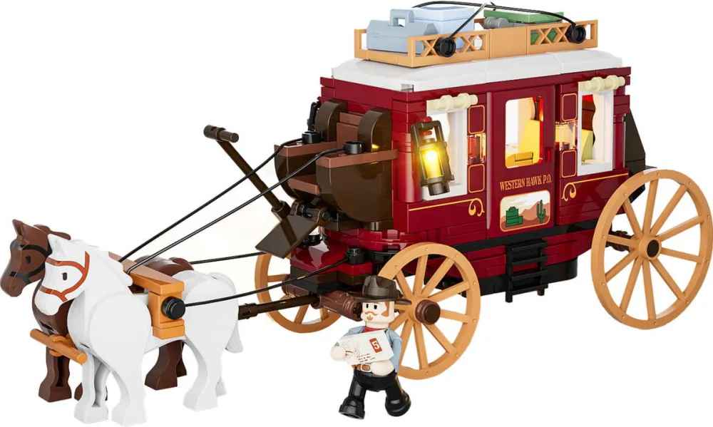 Jucarie creativa Lumibricks Western Stagecoach, construction toy