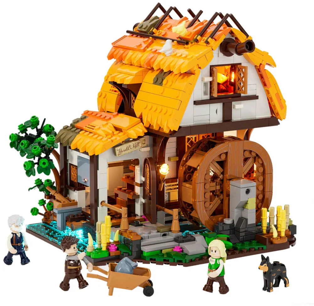 Jucarie creativa Lumibricks Medieval Watermill, construction toy