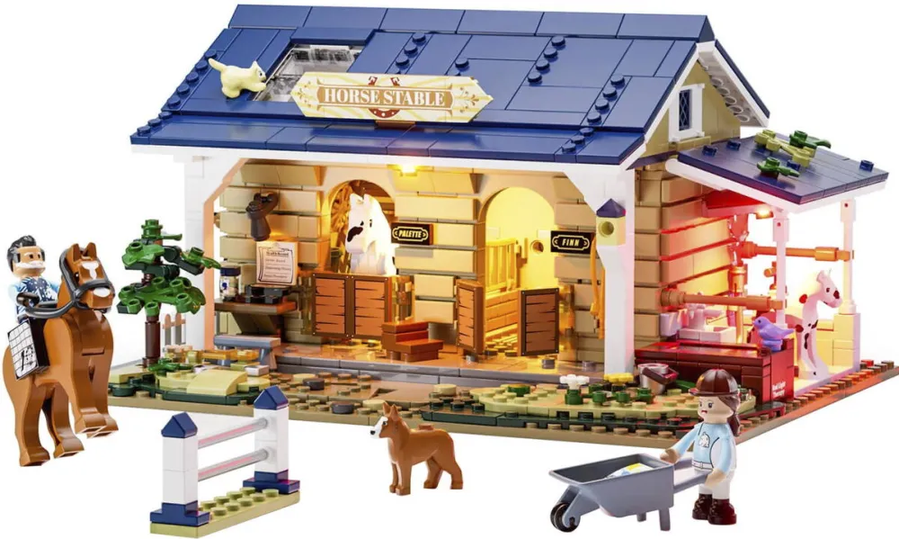 Jucarie creativa Lumibricks Horse Stable, construction toy