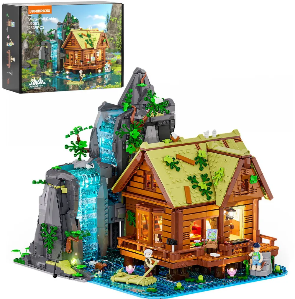 Jucarie creativa Lumibricks Waterfall Hut, construction toy