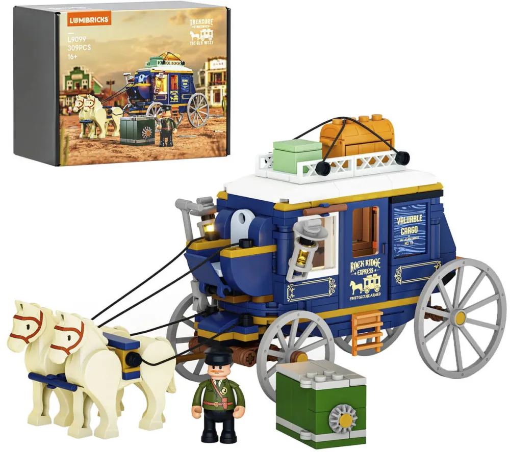 Jucarie creativa Lumibricks Treasure Stagecoach, construction toy