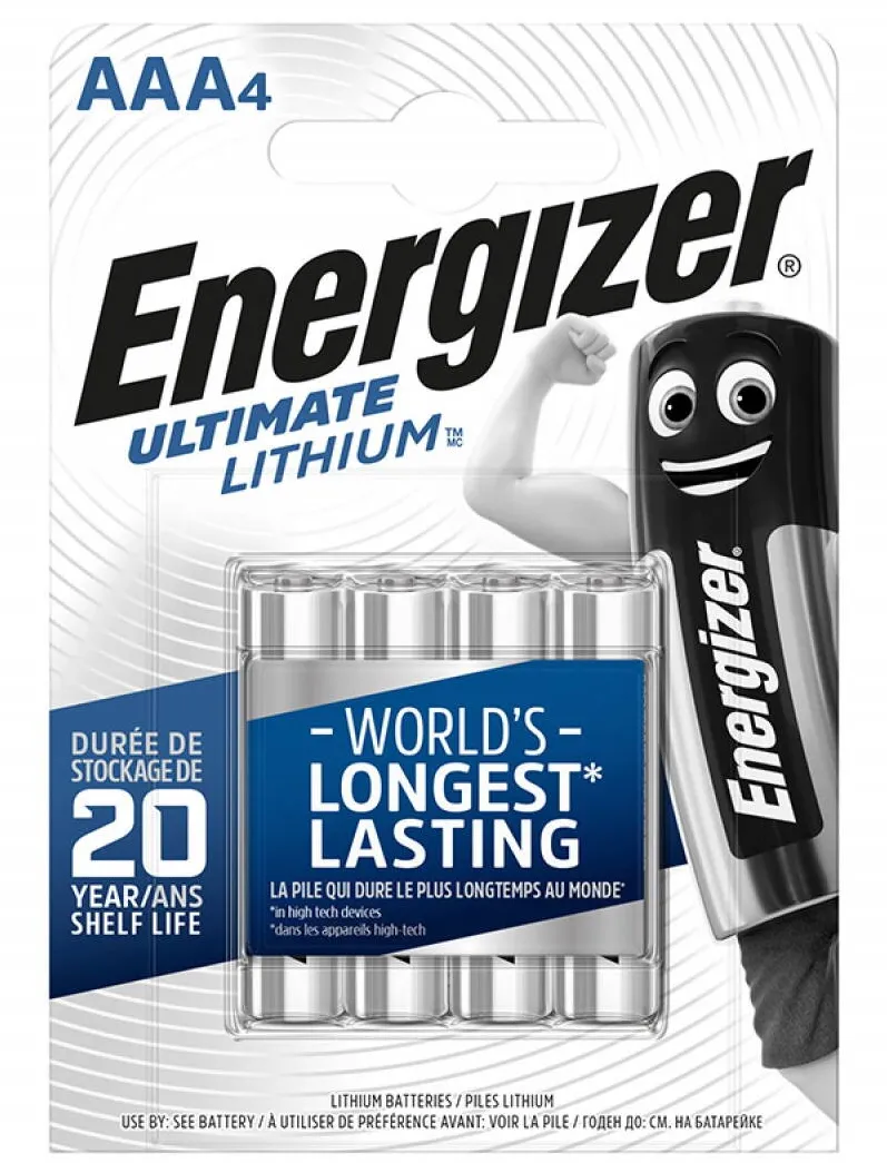 ENERGIZER Baterii ENERGIZER Ultimate Lithium AAA, L91, 1.5V, 4 buc/set