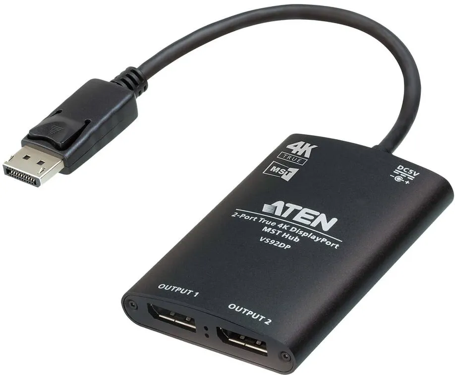 Switch KVM ATEN Aten VS92DP 2-Port True 4K DisplayPort MST Hub