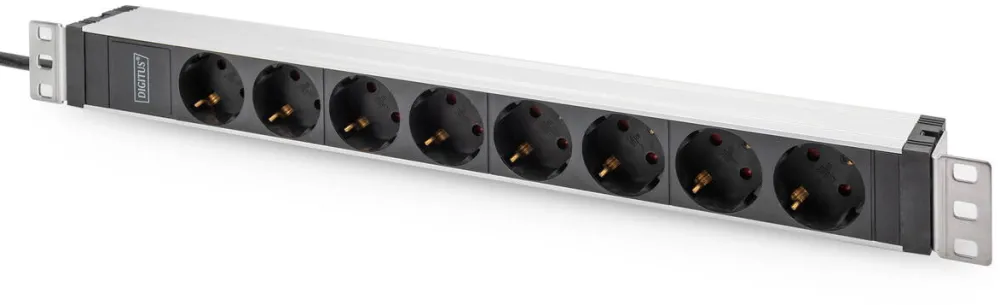 Digitus  Socket Strip with Aluminum Profile, 8-way safety socket, 2 m cable, IEC C20 plug
