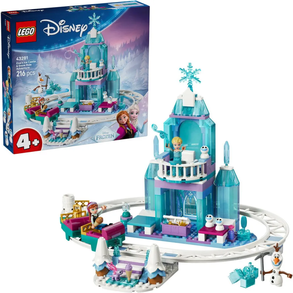 LEGO Disney Princess 43281 Aventura cu sania pe sine la castelul de gheata al Elsei