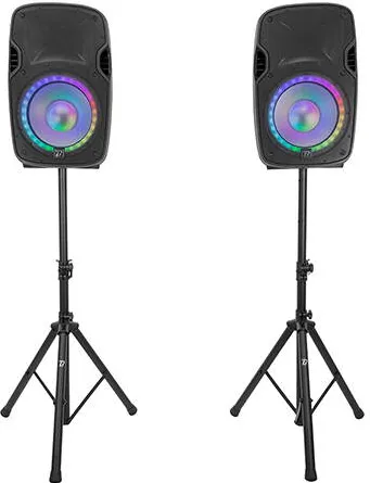 BoomTone DJ Set boxe 2X12"/30CM 2X250W RMS 1 ACTIV + 1 PASIV USB/SD/BT/FM