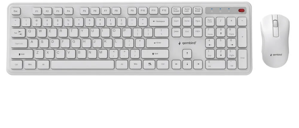 Kit Periferice Gembird KBS-WPS-01 Slim Pro Business wireless desktop set, white, US layout