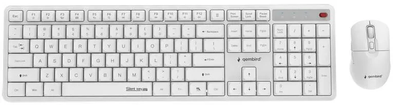 Kit Periferice Gembird KBS-WMS-01-W Silent key Pro Business wireless desktop set, white, US layout