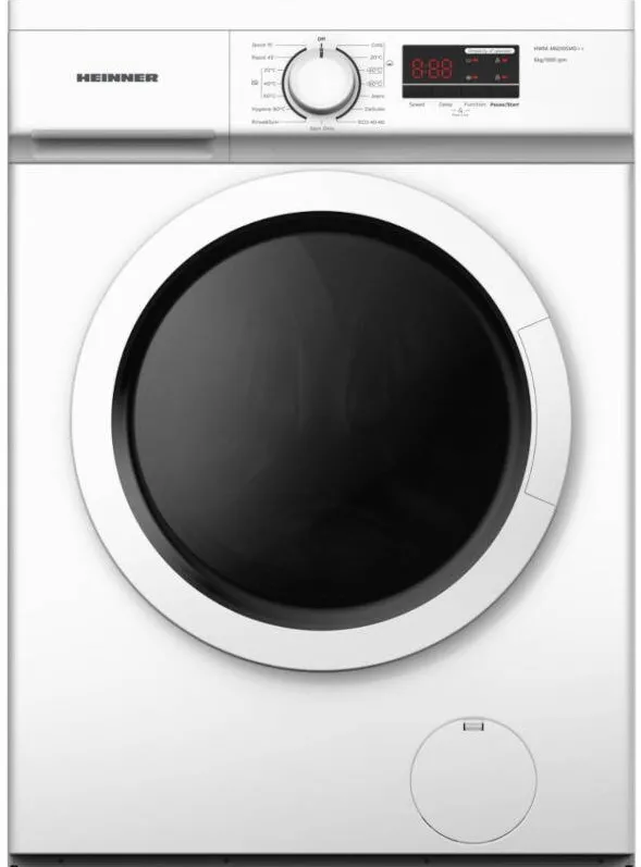 HEINNER Masina de spalat rufe HWM-M6010SMD++, Slim, 6 kg, 1000 RPM, Clasa D, Display, Blocare acces copii, Alb