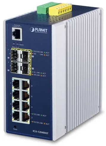 Switch Planet Industrial 8-Port 10/100/1000T + 4-Port 100/1000X