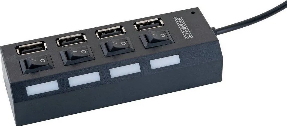 Hub USB Schwaiger USB 4-fach 2.0A Passiv Negru