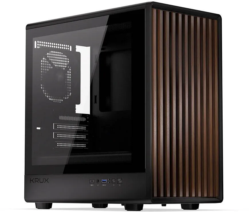 Carcasa PC KRUX Carcasa Krux Helio Mini Tower, 1 ventilator 120 mm PWM, Negru
