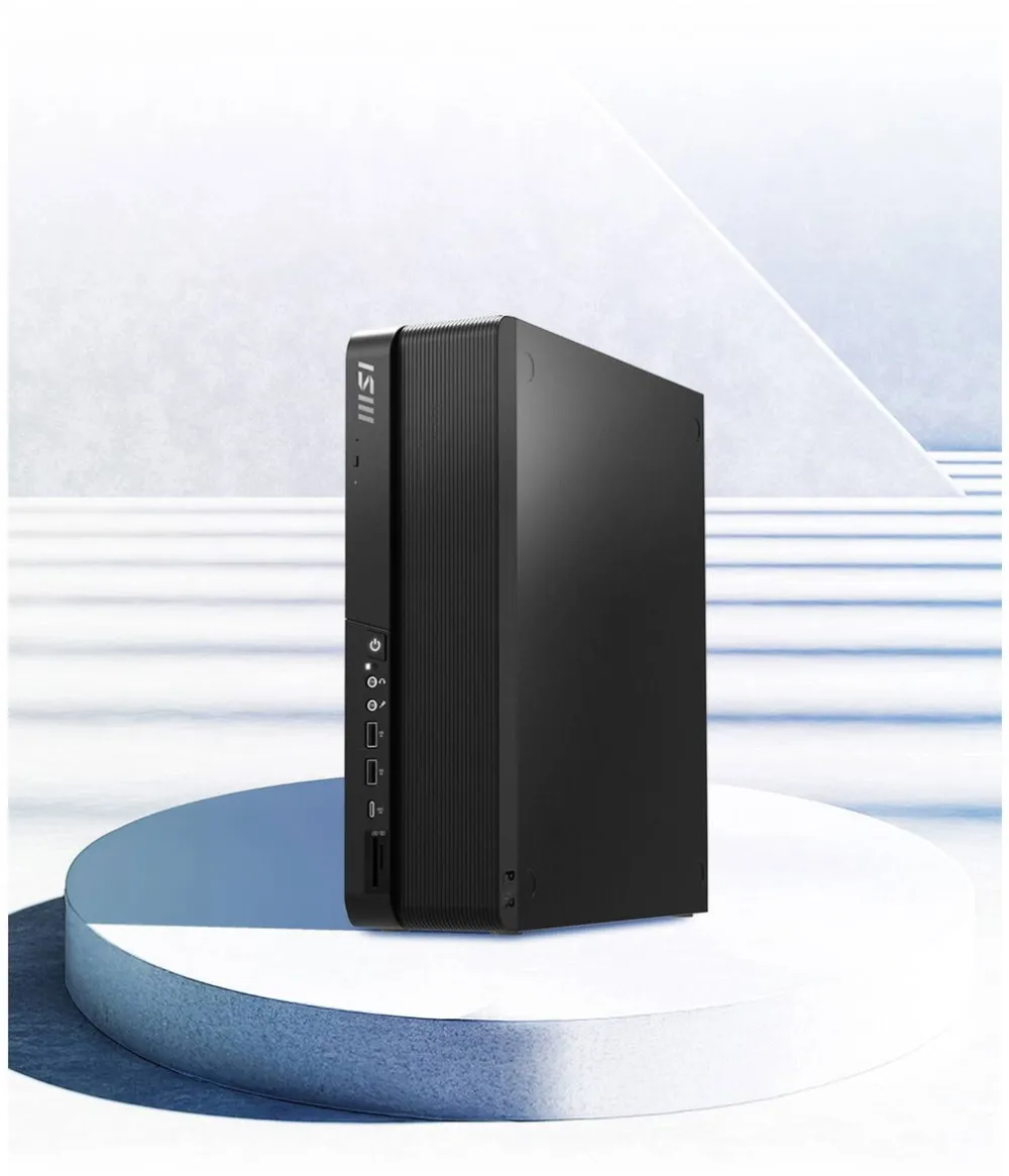Sistem desktop MSI Desktop PC MSI PRO DP80 AI A2G-083XEU SFF, Intel Core Ultra 5 - 225 10 C / 10 T, 2.7 GHz - 4.9 GHz, 20 MB cache, 16 GB RAM, 512 GB SSD, Fara unitate optica, Intel Graphics, 300 W 80 Bronze, Fara sistem de operare