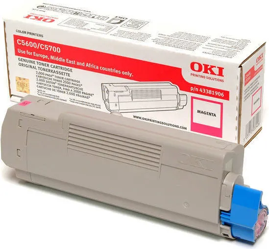 Toner imprimanta OKI MAGENTA 43381906 2K ORIGINAL OKI C5600N