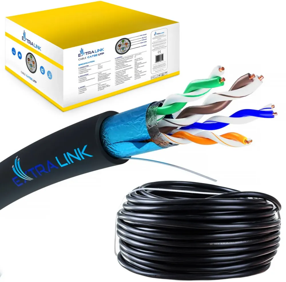Cablu EXTRALINK CAT5E FTP V2 OUTDOOR TWISTED PAIR SKRETKA 305M