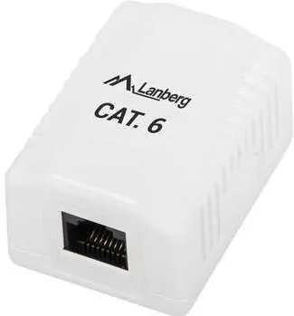 Accesoriu Retea LANBERG Conector, Lanberg, RJ45, cat 6, Alb