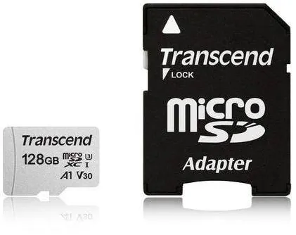 Card de Memorie Transcend microSDXC USD300S 128GB CL10 UHS-I U3+ adaptor