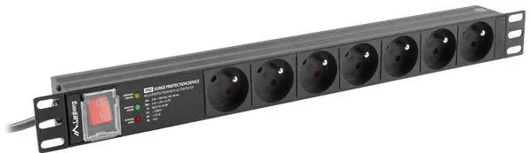 LANBERG POWER STRIP PDU RACK 19" (1U, 16A, 7X 230V PL, 2m)