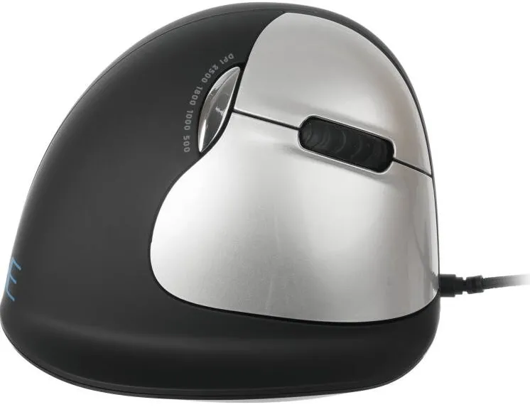 Mouse R-Go Tools HE Ergonomic Dreptaci USB Negru/silbe