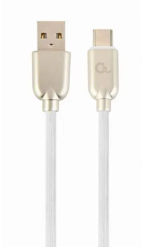Gembird Cablu de date Premium Rubber, USB - USB-C, 2m, White