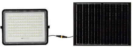 V-TAC Reflector cu incarcare solara 20W 1800LM 6400K - negru