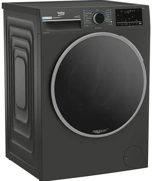 BEKO Masina de spalat rufe Beko B3WFU48415MB2ES, 8 kg, 1400 RPM, Clasa A, SteamCure, AddXtra, Motor ProSmart Inverter, AutoClean Detergent Drawer, Antracit