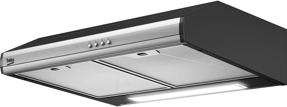 BEKO Hota cu 2 motoare Beko HNS61320X, capacitate de absorbtie 380 m3/h, 2 filtre de grasime metalice, iluminare LED, 3 trepte de putere, Inox