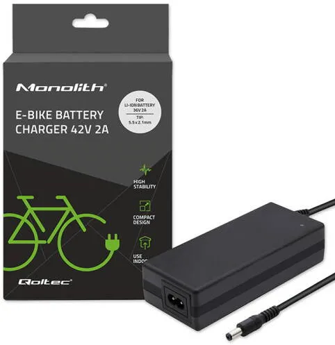 QOLTEC Charger for ebike 36V 42V 2A 5.5x2.1