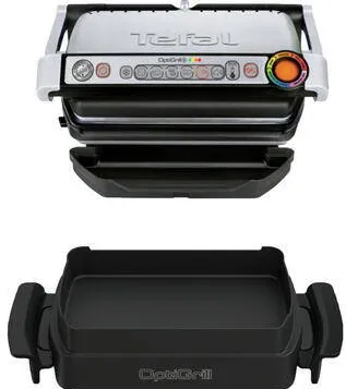 Gratar electric TEFAL Optigrill+ Snacking & Baking GC714D 2000 W argintiu/negru