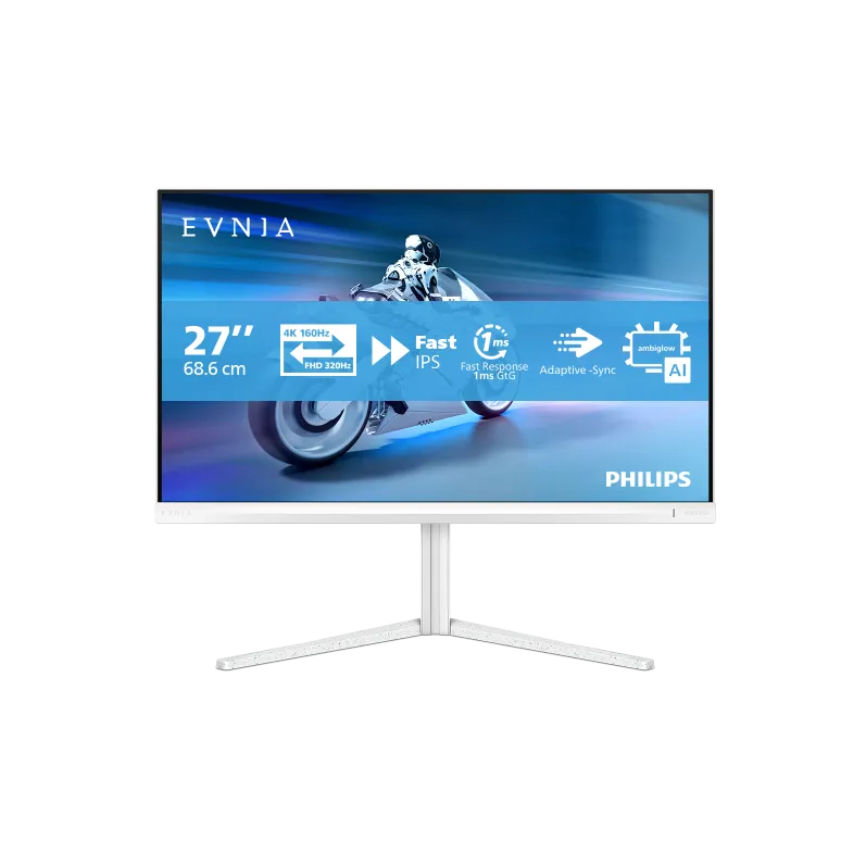 Monitor Philips Gaming Fast IPS LED 27" 27M2N5901A/00, UHD (3840 x 2160), HDMI, DisplayPort, Boxe, Pivot, 360 Hz, 1 ms (Alb)