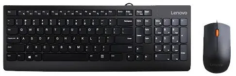 Kit Periferice Lenovo 300 keyboard Mouse included Universal USB QWERTY US English Black