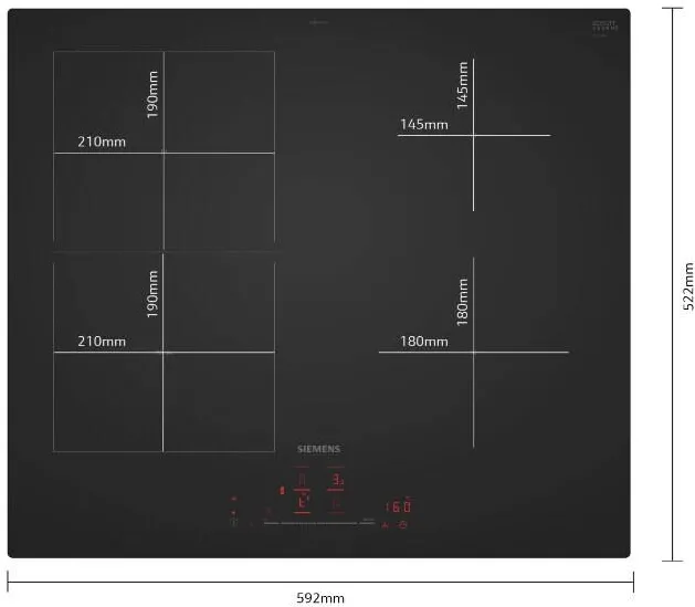 Plita SIEMENS Plita cu inductie Siemens iQ500, 4 zone de gatit, Bratsensor Pro, negru mat, 60 cm