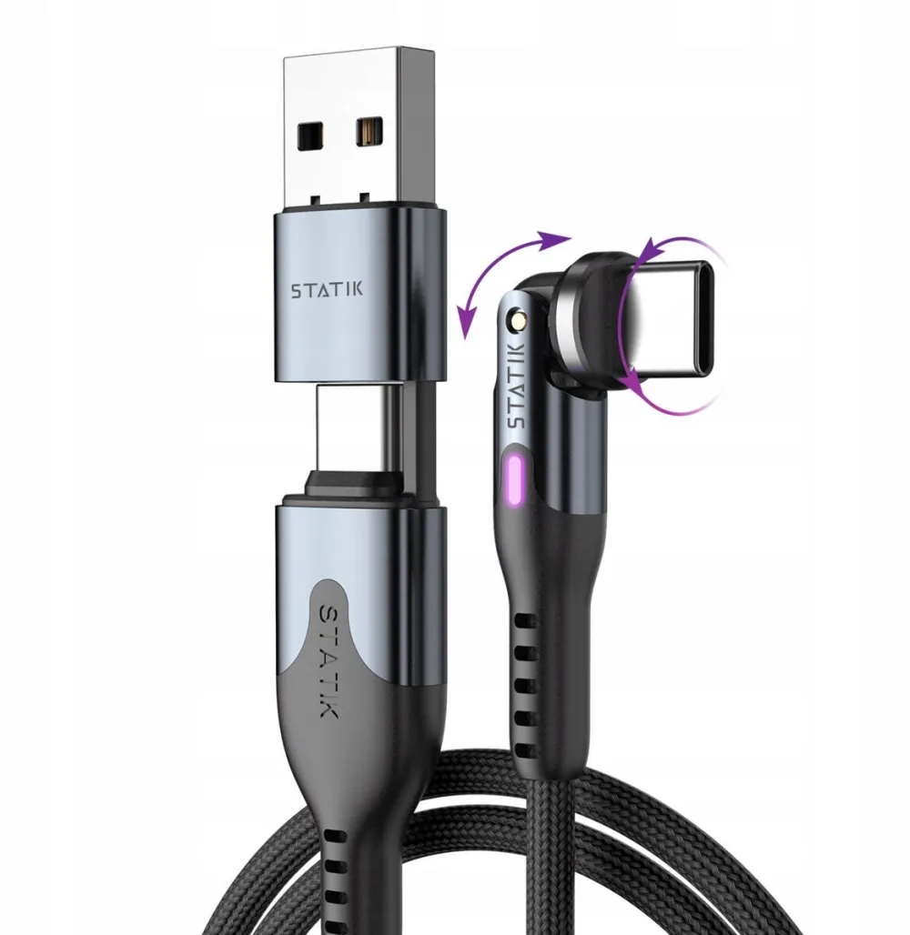 Accesoriu Retea STATIK Cablu de date, Statik, 3m, USB-C, negru, cu adaptor USB-A