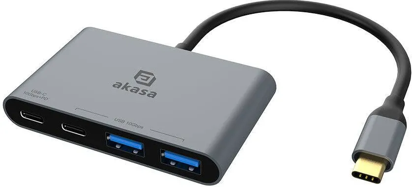Akasa Hub USB Akasa 4-In-1 Type-C, 4xPort, USB 3.0, Silver