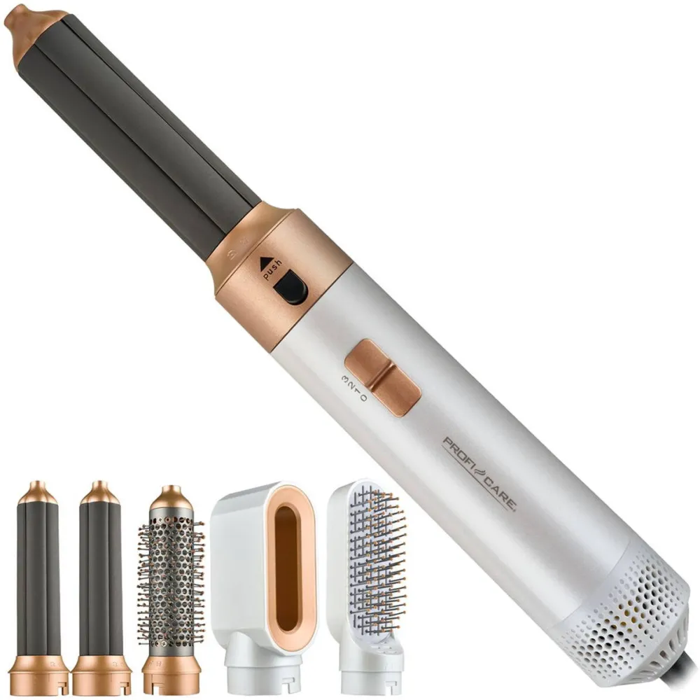 PROFICARE Hot Air Curling Brush PC-HAS 3132, Multistyler white/rose, 4 in 1 – Multihairstyler