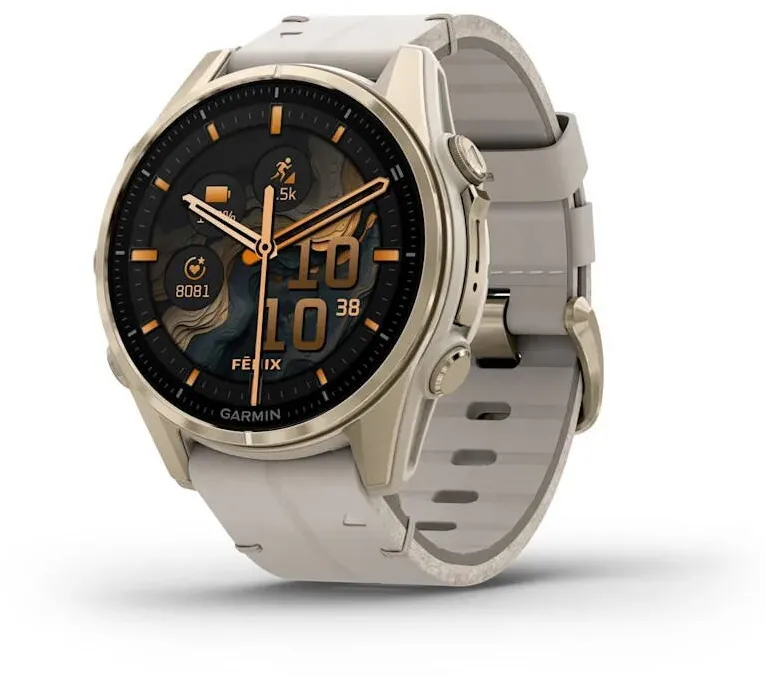 Smartwatch Garmin Fenix 8 3.3 cm (1.3") AMOLED 43 mm Digital 416 x 416 pixels Touchscreen Gold Wi-Fi GPS (satellite)