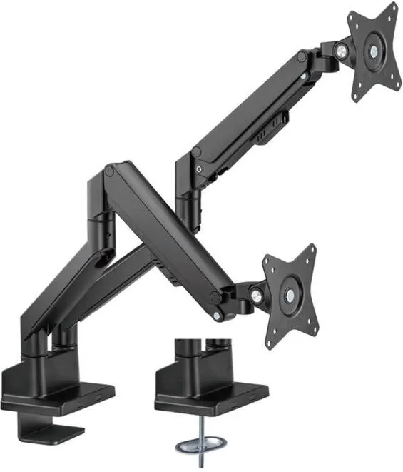 Suport dublu monitor Goobay 70814 cu arc cu gaz, 17-32 inch, negru