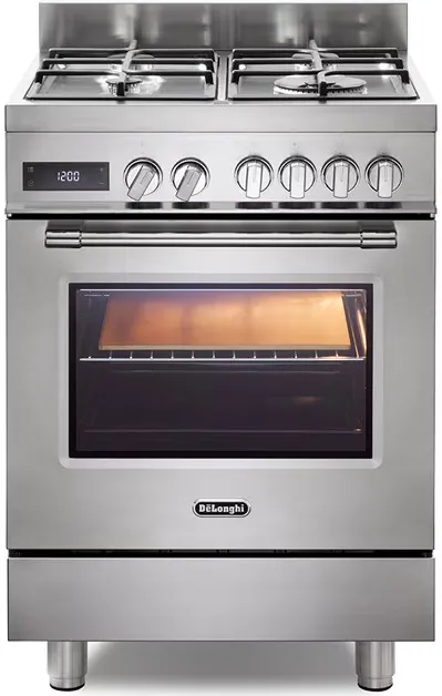Aragaz profesional PRO 66 MXL PZ RO, 4 arzatoare, Gaz + Electric, L 60 cm, Grill, inox