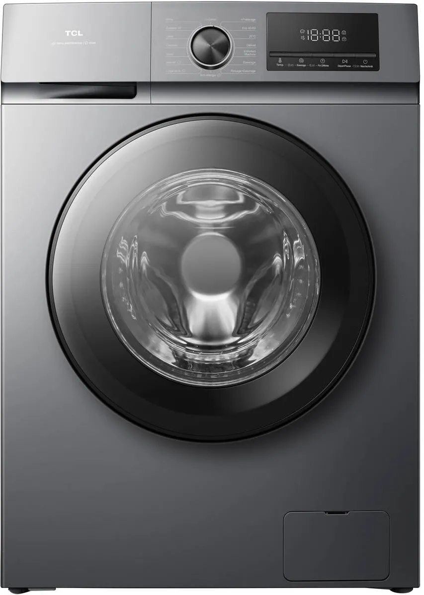 TCL Masina de spalat rufe TCL FF1124SA0, 11 kg, 1400 RPM, Clasa A, Motor Inverter, Steam Wash, Drum Clean, Honeycomb Drum, Add Garment, Argintiu