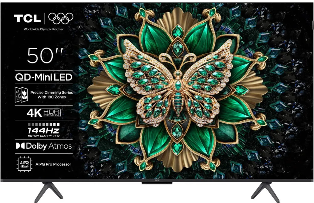 Televizor TCL QD-MiniLed 50C6K, 126 cm, Smart Google TV, 4K Ultra HD, 100Hz, Clasa E (Model 2025)