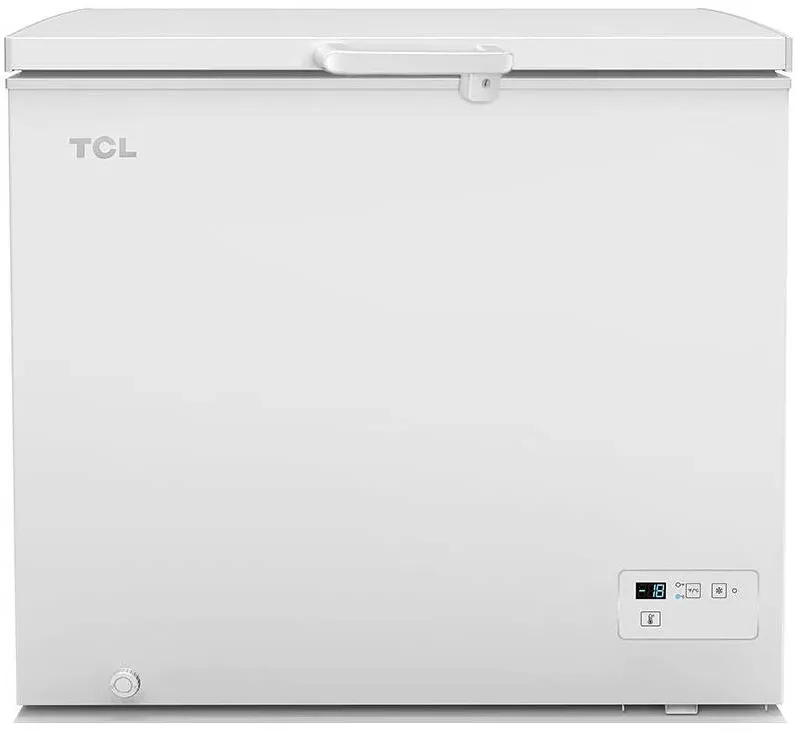 TCL Lada Frigorifica TCL CF282EWE0, 282 L, Defrost, Control electronic, lumina LED, 1 cos, maner cu incuietoare, Clasa E, Alb