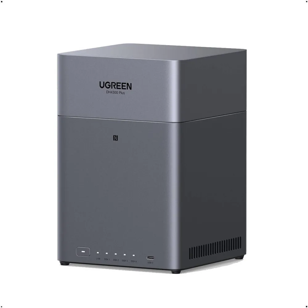 Network Attached Storage UGREEN Network Attached Storage UGREEN DH4300 Plus cu procesor ARM A76+A55 8 Cores 2.0 GHz, 8GB LPDDR4X, 4-bays, port 2.5G, 4K HDMI, NFC, 2 porturi USB 3.2, Gen1 port USB-C 3.2 Gen1