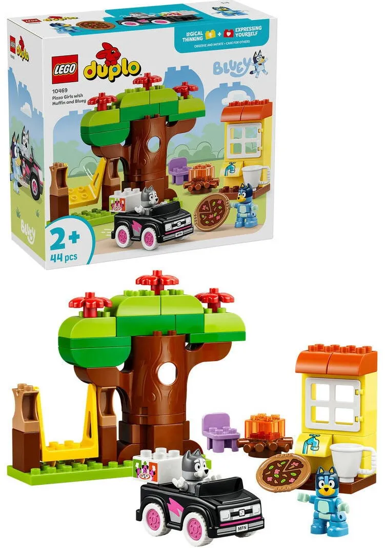 LEGO DUPLO Bluey - Muffin si Blue, fetele care aduc pizza 10469, 44 piese