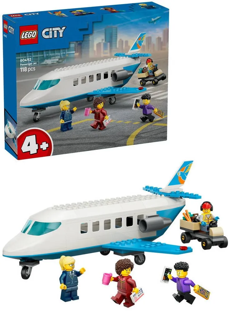 LEGO City - Avion cu reactie pentru pasageri 60492, 118 piese