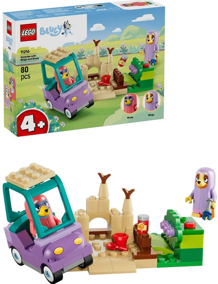 LEGO Bluey - Bingo si Blue se joaca de-a bunicutele 11216, 80 piese