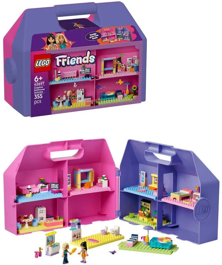 LEGO Set de constructie Friends Valiza-casuta de papusi creativa 42697, 355 piese