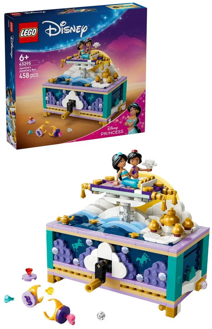 LEGO Disney Princess - Cutia cu bijuterii a lui Jasmine 43295, 458 piese