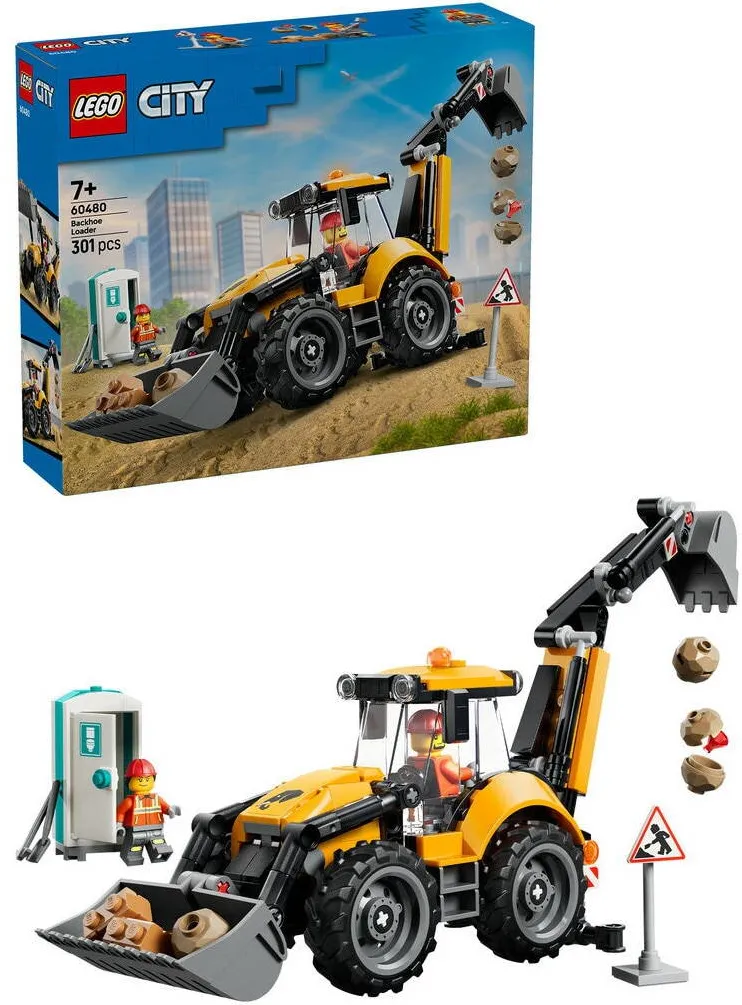 LEGO City - Buldoexcavator galben 60480, 301 piese